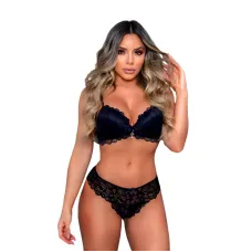 Conjunto de Lingerie com Bojo e Calcinha em Renda Marilia